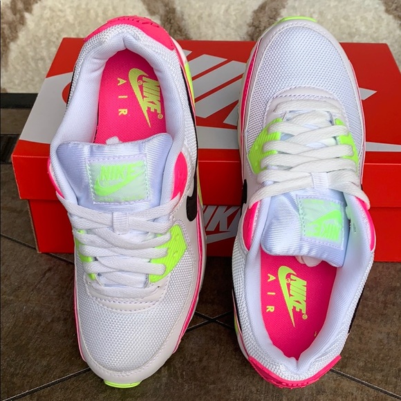 WMNS NIKE AIR MAX 90 White/Black-Pink Blast - Picture 7 of 16